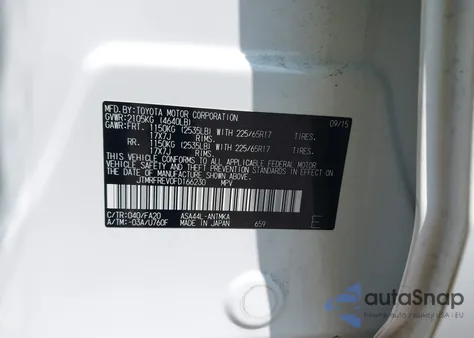 2015 Toyota Rav4 Xle из США, поврежденный, VIN JTMRFREV0FD166230